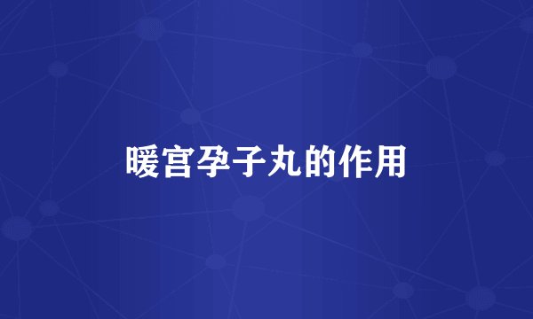 暖宫孕子丸的作用