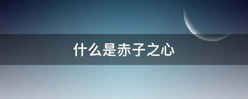 什么是赤子之心
