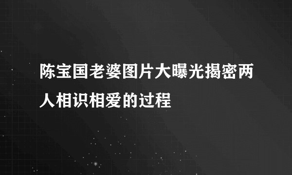 陈宝国老婆图片大曝光揭密两人相识相爱的过程