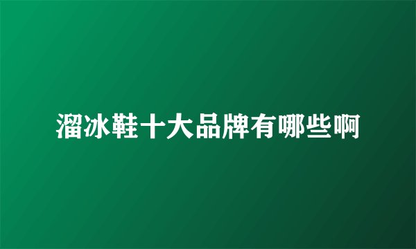 溜冰鞋十大品牌有哪些啊