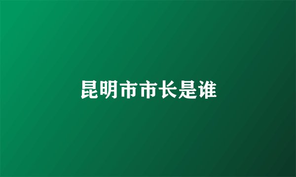 昆明市市长是谁