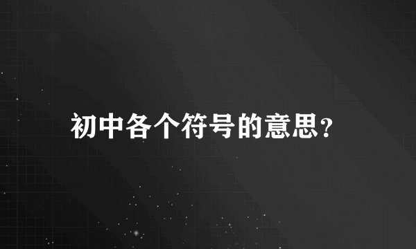 初中各个符号的意思？
