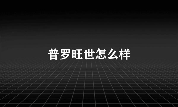 普罗旺世怎么样