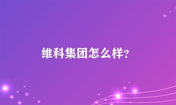 维科集团怎么样？