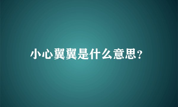 小心翼翼是什么意思？