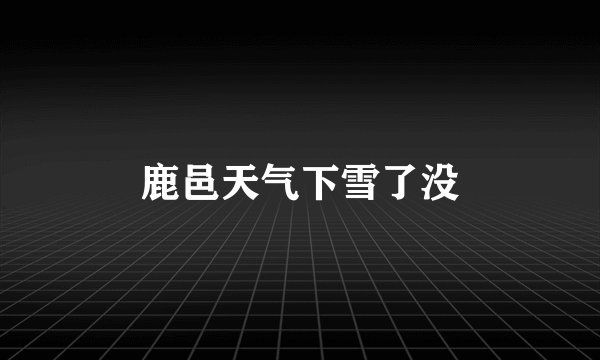 鹿邑天气下雪了没