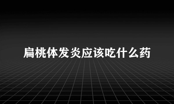 扁桃体发炎应该吃什么药