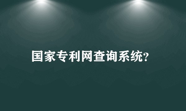 国家专利网查询系统？