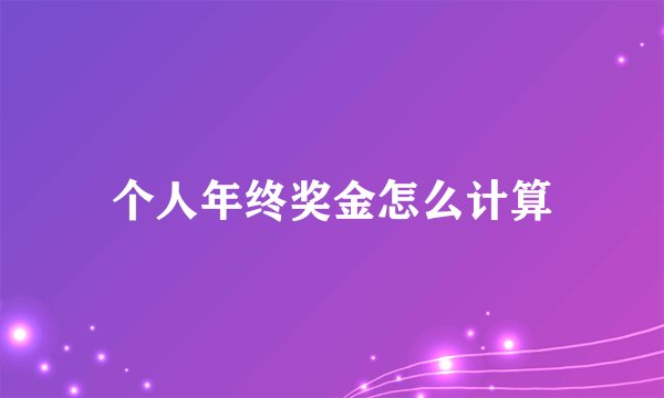 个人年终奖金怎么计算