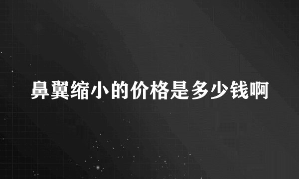 鼻翼缩小的价格是多少钱啊