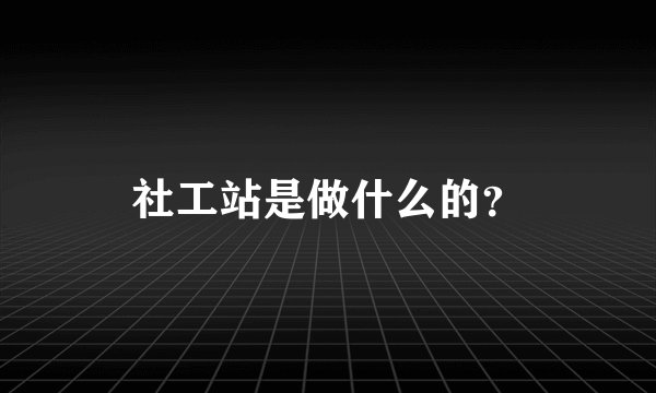 社工站是做什么的？