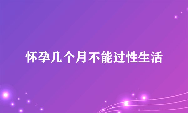 怀孕几个月不能过性生活