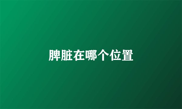 脾脏在哪个位置