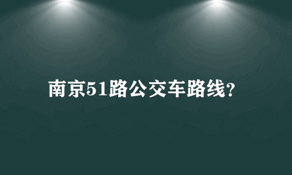 南京51路公交车路线？