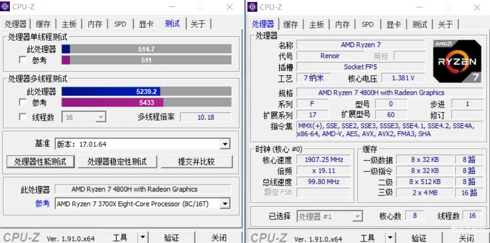 4800h处理器什么水平(AMD锐龙4800H首发测评)