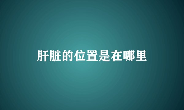 肝脏的位置是在哪里