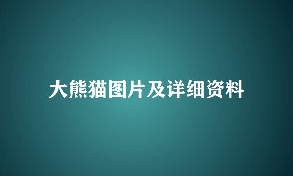 大熊猫图片及详细资料