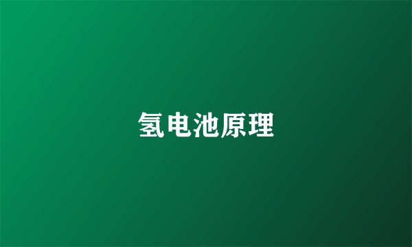 氢电池原理