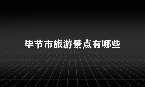 毕节市旅游景点有哪些