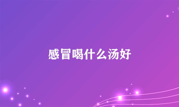 感冒喝什么汤好