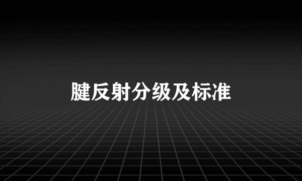 腱反射分级及标准