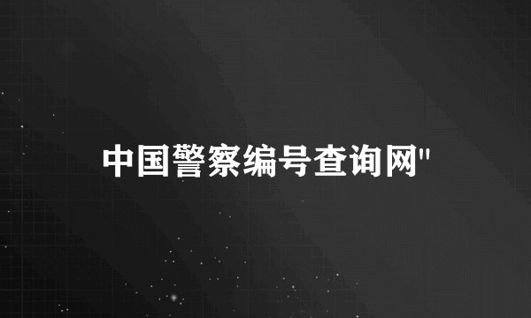 中国警察编号查询网