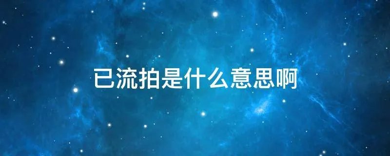 已流拍是什么意思啊