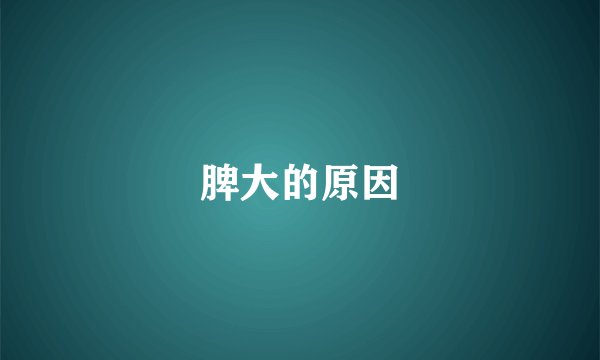 脾大的原因