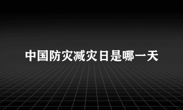 中国防灾减灾日是哪一天