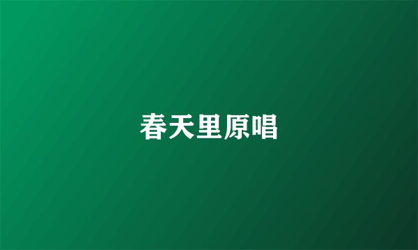 春天里原唱