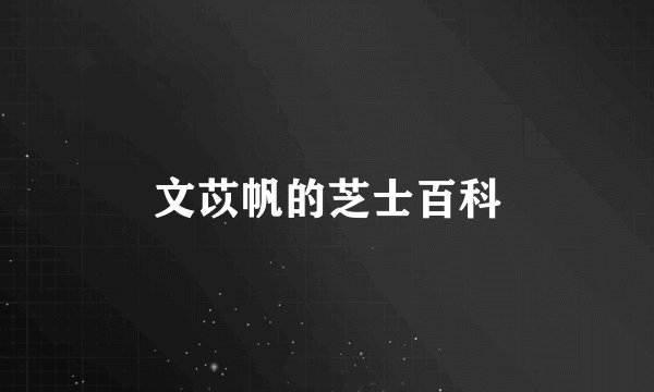 文苡帆的芝士百科