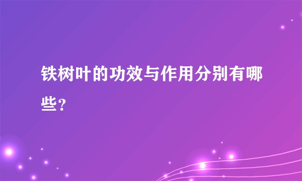 铁树叶的功效与作用分别有哪些？