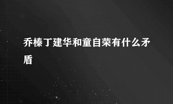 乔榛丁建华和童自荣有什么矛盾