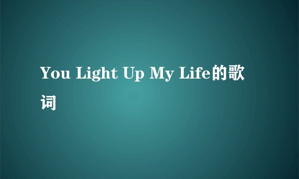 You Light Up My Life的歌词