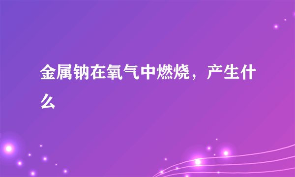 金属钠在氧气中燃烧，产生什么
