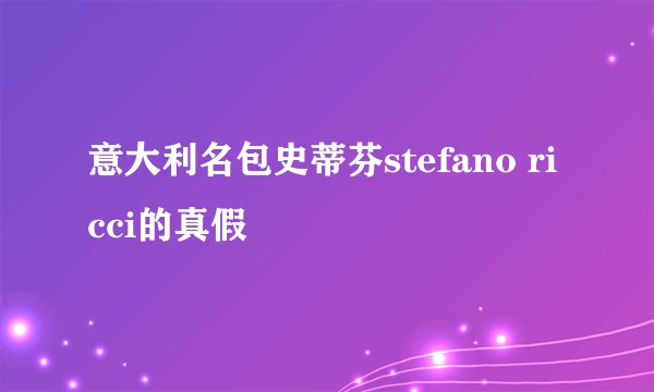 意大利名包史蒂芬stefano ricci的真假