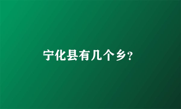 宁化县有几个乡？