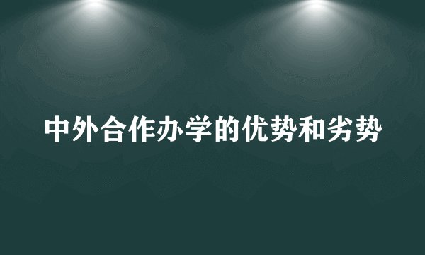 中外合作办学的优势和劣势