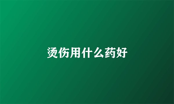 烫伤用什么药好