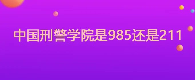中国刑警学院是985还是211