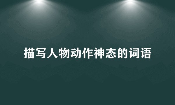 描写人物动作神态的词语