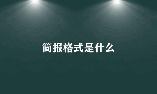 简报格式是什么