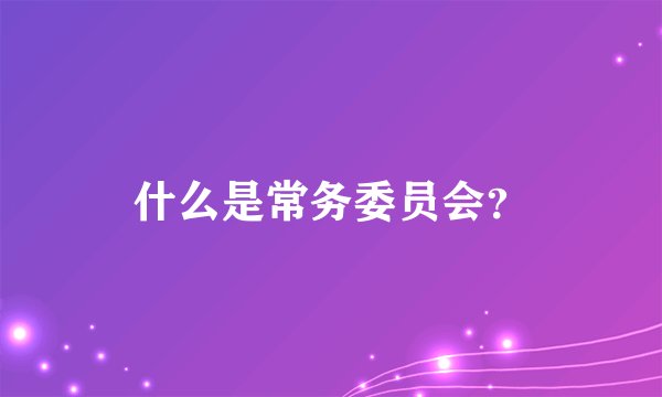 什么是常务委员会？