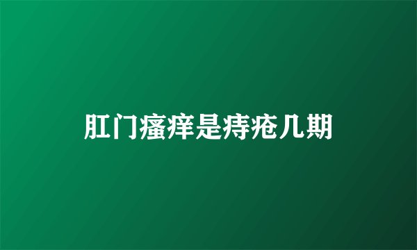 肛门瘙痒是痔疮几期