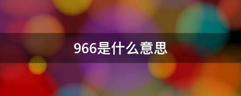 966是什么意思