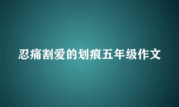 忍痛割爱的划痕五年级作文