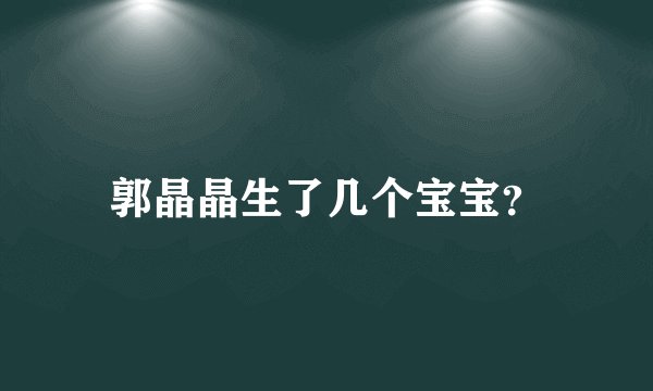 郭晶晶生了几个宝宝？