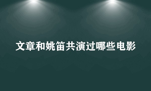 文章和姚笛共演过哪些电影