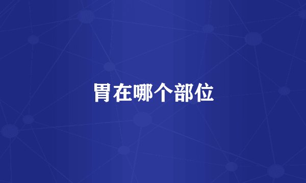 胃在哪个部位