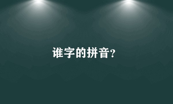 谁字的拼音？